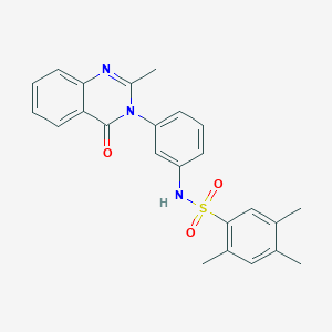 molecular formula C24H23N3O3S B2870635 2,4,5-trimethyl-N-(3-(2-methyl-4-oxoquinazolin-3(4H)-yl)phenyl)benzenesulfonamide CAS No. 898428-93-8