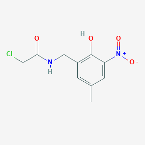 molecular formula C10H11ClN2O4 B2870637 2-chloro-N-(2-hydroxy-5-methyl-3-nitrobenzyl)acetamide CAS No. 91754-44-8
