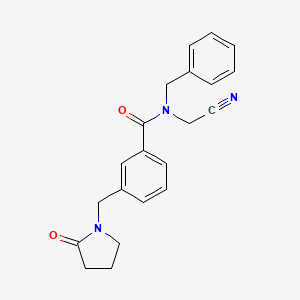 molecular formula C21H21N3O2 B2870638 N-benzyl-N-(cyanomethyl)-3-[(2-oxopyrrolidin-1-yl)methyl]benzamide CAS No. 1281088-99-0