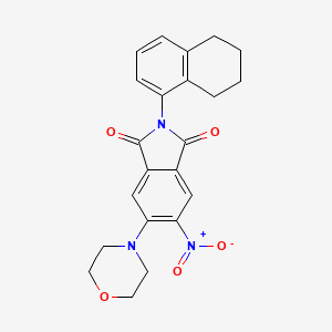 molecular formula C22H21N3O5 B2870650 5-(4-Morpholinyl)-6-nitro-2-(5,6,7,8-tetrahydronaphthalen-1-yl)isoindole-1,3-dione CAS No. 697256-80-7