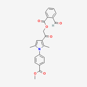 molecular formula C24H21NO6 B2870651 [2-[1-(4-Methoxycarbonylphenyl)-2,5-dimethylpyrrol-3-yl]-2-oxoethyl] 2-formylbenzoate CAS No. 730974-11-5