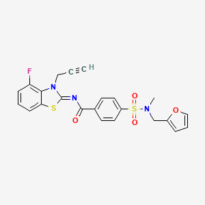 molecular formula C23H18FN3O4S2 B2870657 (Z)-N-(4-fluoro-3-(prop-2-yn-1-yl)benzo[d]thiazol-2(3H)-ylidene)-4-(N-(furan-2-ylmethyl)-N-methylsulfamoyl)benzamide CAS No. 1007261-86-0