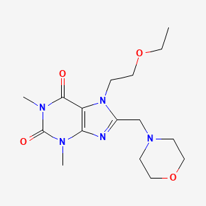 molecular formula C16H25N5O4 B2870662 7-(2-ethoxyethyl)-1,3-dimethyl-8-(morpholinomethyl)-1H-purine-2,6(3H,7H)-dione CAS No. 577769-09-6