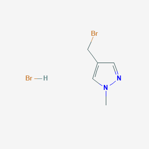 molecular formula C5H8Br2N2 B2870667 4-(bromomethyl)-1-methyl-1H-pyrazole hydrobromide CAS No. 528878-44-6; 762237-02-5