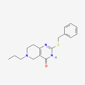 molecular formula C17H21N3OS B2870673 2-(benzylthio)-6-propyl-5,6,7,8-tetrahydropyrido[4,3-d]pyrimidin-4(3H)-one CAS No. 1112399-35-5