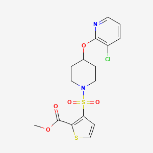 molecular formula C16H17ClN2O5S2 B2870680 Methyl 3-((4-((3-chloropyridin-2-yl)oxy)piperidin-1-yl)sulfonyl)thiophene-2-carboxylate CAS No. 1448059-64-0