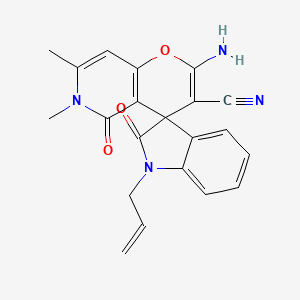 1-Allyl-2'-amino-6',7'-dimethyl-2,5'-dioxo-5',6'-dihydrospiro[indoline-3,4'-pyrano[3,2-c]pyridine]-3'-carbonitrile