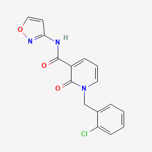 molecular formula C16H12ClN3O3 B2870686 1-(2-chlorobenzyl)-N-(isoxazol-3-yl)-2-oxo-1,2-dihydropyridine-3-carboxamide CAS No. 1005300-78-6