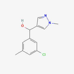 molecular formula C12H13ClN2O B2870692 (3-Chloro-5-methylphenyl)-(1-methylpyrazol-4-yl)methanol CAS No. 1595592-55-4