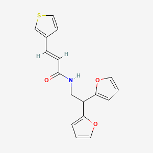 (E)-N-(2,2-di(furan-2-yl)ethyl)-3-(thiophen-3-yl)acrylamide