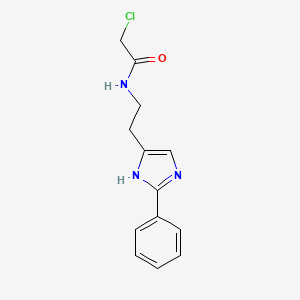 molecular formula C13H14ClN3O B2870701 2-Chloro-N-[2-(2-phenyl-1H-imidazol-5-yl)ethyl]acetamide CAS No. 2411305-40-1
