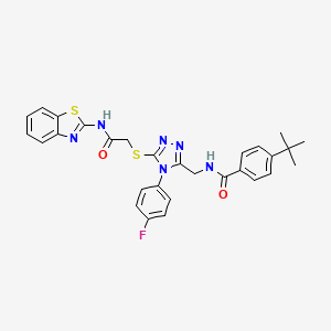 N-[[5-[2-(1,3-benzothiazol-2-ylamino)-2-oxoethyl]sulfanyl-4-(4-fluorophenyl)-1,2,4-triazol-3-yl]methyl]-4-tert-butylbenzamide