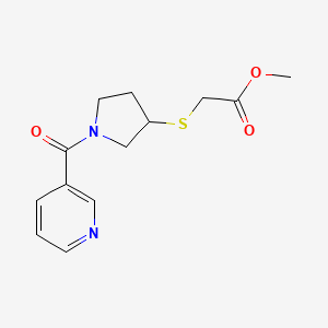 Methyl 2-((1-nicotinoylpyrrolidin-3-yl)thio)acetate