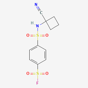 molecular formula C11H11FN2O4S2 B2870715 4-[(1-Cyanocyclobutyl)sulfamoyl]benzenesulfonyl fluoride CAS No. 1607251-69-3