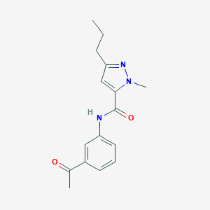 molecular formula C16H19N3O2 B287072 N-(3-acetylphenyl)-1-methyl-3-propyl-1H-pyrazole-5-carboxamide 
