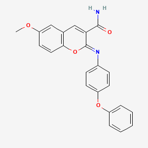 molecular formula C23H18N2O4 B2870726 6-Methoxy-2-(4-phenoxyphenyl)iminochromene-3-carboxamide CAS No. 330158-60-6
