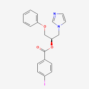 molecular formula C19H17IN2O3 B2870733 Benzoic acid, 4-iodo-, (1R)-1-(1H-imidazol-1-ylmethyl)-2-phenoxyethyl ester CAS No. 518347-04-1