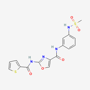 molecular formula C16H14N4O5S2 B2870739 N-(3-(methylsulfonamido)phenyl)-2-(thiophene-2-carboxamido)oxazole-4-carboxamide CAS No. 1286717-09-6