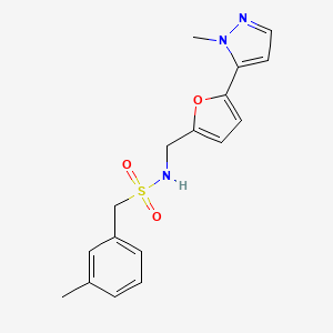 molecular formula C17H19N3O3S B2870742 1-(3-Methylphenyl)-N-[[5-(2-methylpyrazol-3-yl)furan-2-yl]methyl]methanesulfonamide CAS No. 2415472-69-2