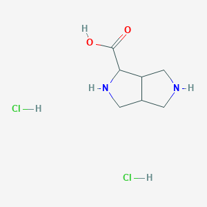 molecular formula C7H14Cl2N2O2 B2870743 1,2,3,3a,4,5,6,6a-Octahydropyrrolo[3,4-c]pyrrole-4-carboxylic acid;dihydrochloride CAS No. 2503202-30-8