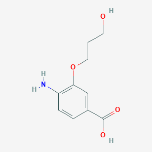 molecular formula C10H13NO4 B2870745 4-Amino-3-(3-hydroxypropoxy)benzoic acid CAS No. 1305431-42-8