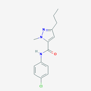 molecular formula C14H16ClN3O B287075 N-(4-chlorophenyl)-1-methyl-3-propyl-1H-pyrazole-5-carboxamide 