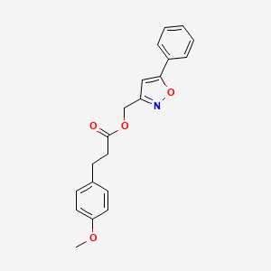 molecular formula C20H19NO4 B2870756 (5-Phenyl-1,2-oxazol-3-yl)methyl 3-(4-methoxyphenyl)propanoate CAS No. 946264-63-7