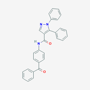 molecular formula C29H21N3O2 B287076 N-(4-benzoylphenyl)-1,5-diphenyl-1H-pyrazole-4-carboxamide 