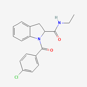 molecular formula C18H17ClN2O2 B2870760 1-(4-chlorobenzoyl)-N-ethylindoline-2-carboxamide CAS No. 1101204-43-6