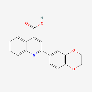 molecular formula C18H13NO4 B2870767 2-(2,3-Dihydro-1,4-benzodioxin-6-yl)quinoline-4-carboxylic acid CAS No. 302936-17-0