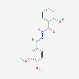 molecular formula C16H16N2O4 B2870768 N'-(3,4-dimethoxybenzylidene)-2-hydroxybenzohydrazide CAS No. 18269-04-0