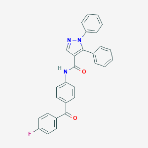 molecular formula C29H20FN3O2 B287077 N-[4-(4-fluorobenzoyl)phenyl]-1,5-diphenyl-1H-pyrazole-4-carboxamide 