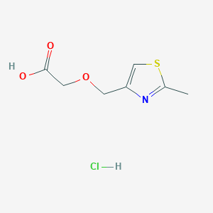 molecular formula C7H10ClNO3S B2870771 2-[(2-Methyl-1,3-thiazol-4-yl)methoxy]acetic acid;hydrochloride CAS No. 2172443-26-2