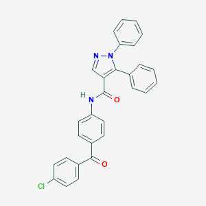 molecular formula C29H20ClN3O2 B287078 N-[4-(4-chlorobenzoyl)phenyl]-1,5-diphenyl-1H-pyrazole-4-carboxamide 