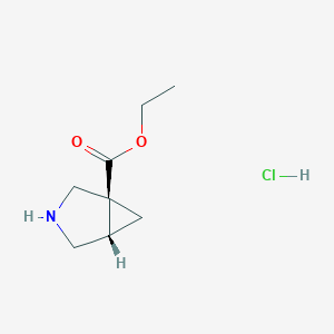 molecular formula C8H14ClNO2 B2870780 Ethyl (1S,5S)-3-azabicyclo[3.1.0]hexane-1-carboxylate;hydrochloride CAS No. 2418594-44-0
