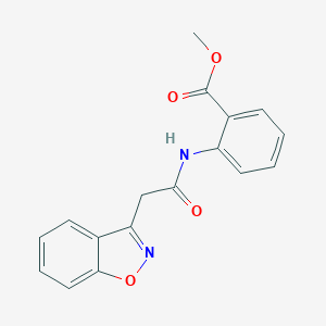molecular formula C17H14N2O4 B287079 Methyl 2-[(1,2-benzisoxazol-3-ylacetyl)amino]benzoate 