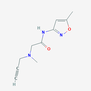 molecular formula C10H13N3O2 B2870790 N-(5-Methyl-1,2-oxazol-3-yl)-2-[methyl(prop-2-ynyl)amino]acetamide CAS No. 2295075-14-6