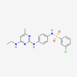 3-chloro-N-(4-((4-(ethylamino)-6-methylpyrimidin-2-yl)amino)phenyl)benzenesulfonamide