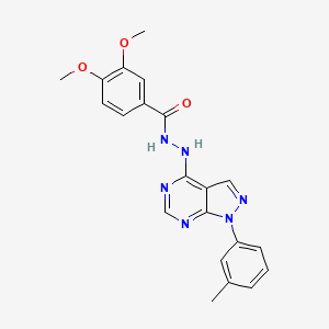 3,4-dimethoxy-N'-[1-(3-methylphenyl)-1H-pyrazolo[3,4-d]pyrimidin-4-yl]benzohydrazide