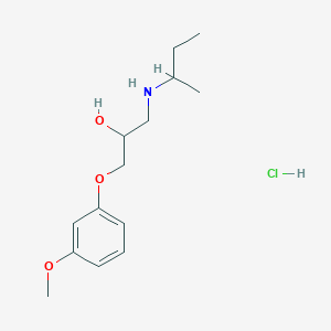 molecular formula C14H24ClNO3 B2870796 1-(Sec-butylamino)-3-(3-methoxyphenoxy)propan-2-ol hydrochloride CAS No. 478614-52-7