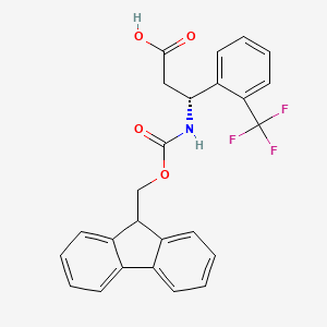 molecular formula C25H20F3NO4 B2870797 (R)-3-((((9H-Fluoren-9-yl)methoxy)carbonyl)amino)-3-(2-(trifluoromethyl)phenyl)propanoic acid CAS No. 517905-86-1