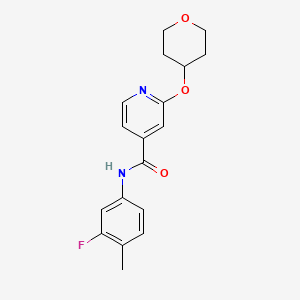 N-(3-fluoro-4-methylphenyl)-2-((tetrahydro-2H-pyran-4-yl)oxy)isonicotinamide