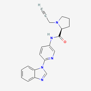 (2S)-N-[6-(1H-1,3-benzodiazol-1-yl)pyridin-3-yl]-1-(prop-2-yn-1-yl)pyrrolidine-2-carboxamide