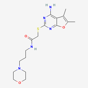 molecular formula C17H25N5O3S B2870806 2-((4-amino-5,6-dimethylfuro[2,3-d]pyrimidin-2-yl)thio)-N-(3-morpholinopropyl)acetamide CAS No. 497082-00-5