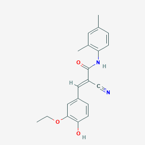 molecular formula C20H20N2O3 B2870809 (E)-2-cyano-N-(2,4-dimethylphenyl)-3-(3-ethoxy-4-hydroxyphenyl)prop-2-enamide CAS No. 329726-50-3