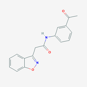 molecular formula C17H14N2O3 B287081 N-(3-acetylphenyl)-2-(1,2-benzisoxazol-3-yl)acetamide 