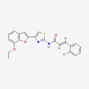 molecular formula C22H17ClN2O3S B2870813 (E)-3-(2-chlorophenyl)-N-(4-(7-ethoxybenzofuran-2-yl)thiazol-2-yl)acrylamide CAS No. 941881-21-6