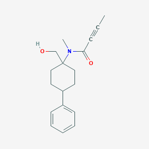 molecular formula C18H23NO2 B2870814 N-[1-(Hydroxymethyl)-4-phenylcyclohexyl]-N-methylbut-2-ynamide CAS No. 2411285-87-3