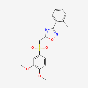 5-(((3,4-Dimethoxyphenyl)sulfonyl)methyl)-3-(o-tolyl)-1,2,4-oxadiazole