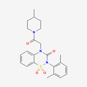 2-(2,6-dimethylphenyl)-4-(2-(4-methylpiperidin-1-yl)-2-oxoethyl)-2H-benzo[e][1,2,4]thiadiazin-3(4H)-one 1,1-dioxide